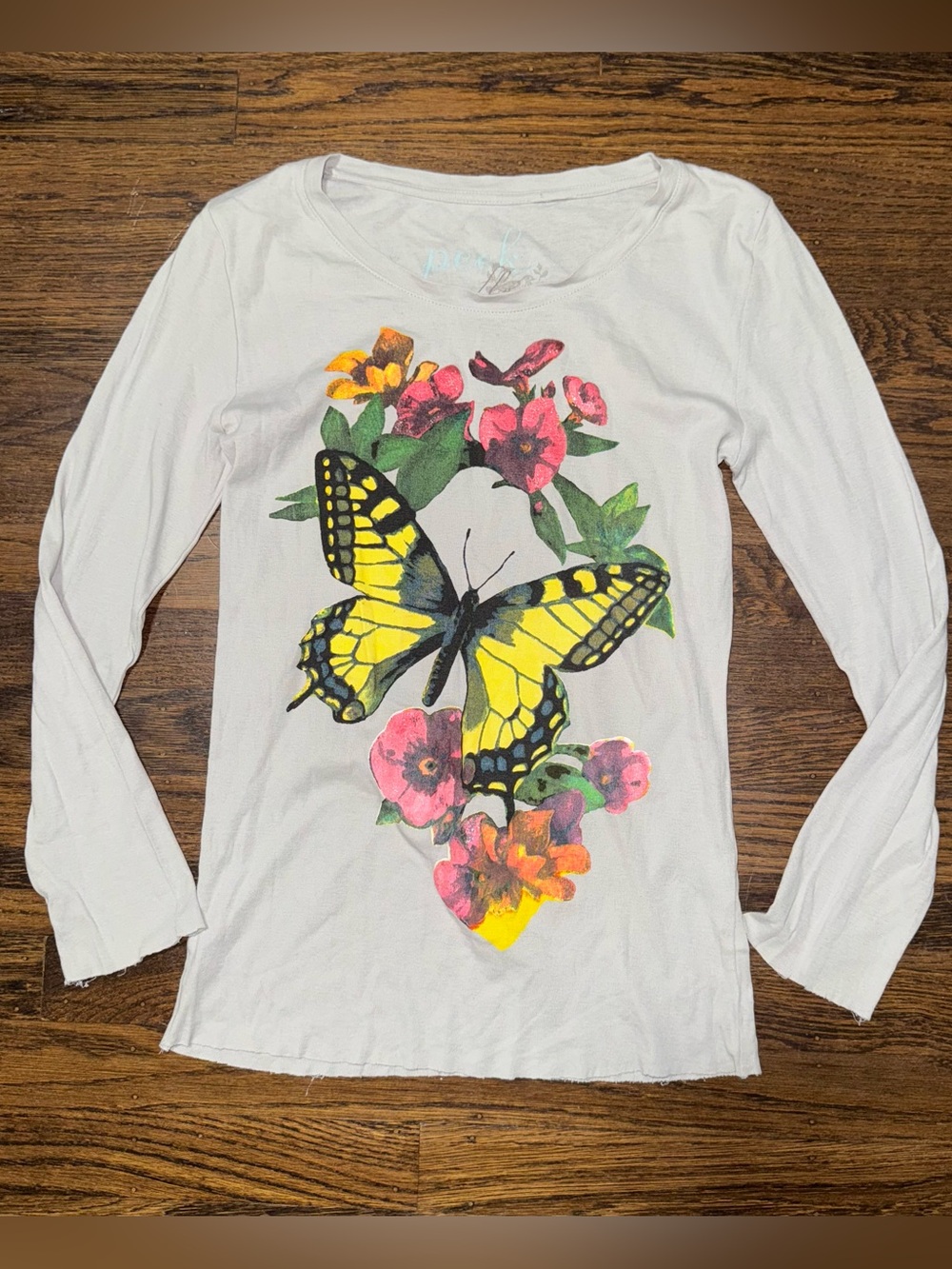 Peek Girls Swallowtail Butterfly Graphic Long sleeved Tee size 10